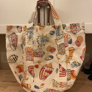 Canvas Seashell Tote Bag